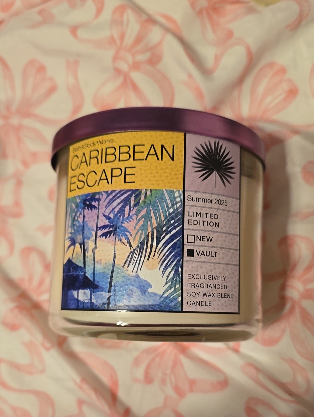 BNWT Bath And Body Works Carribean Escape 3 Wick Candle